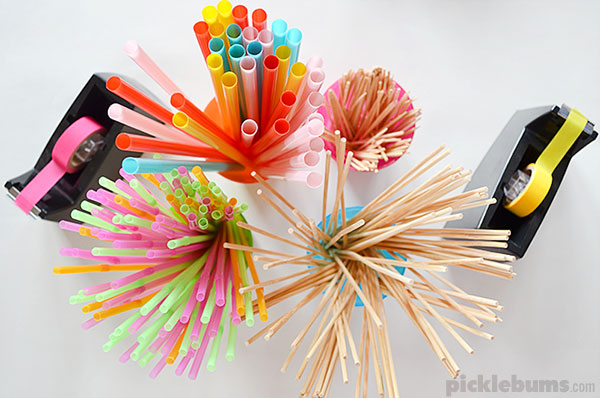 Get ready to build with straws, tape, and sticks!
