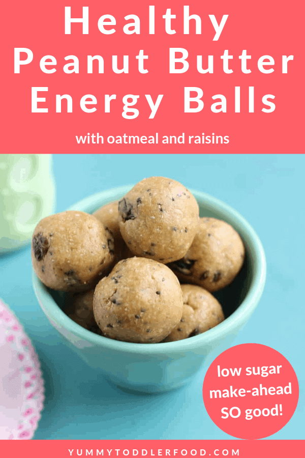 peanut butter oatmeal balls with toddler hand