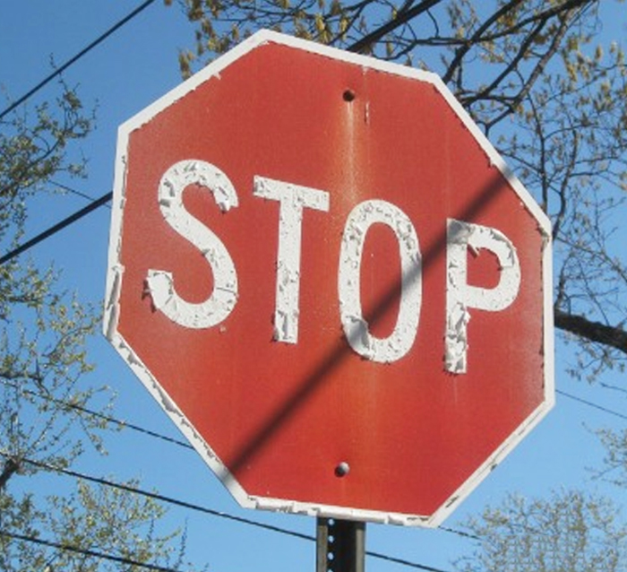 Image shows a stop sign. From KAB