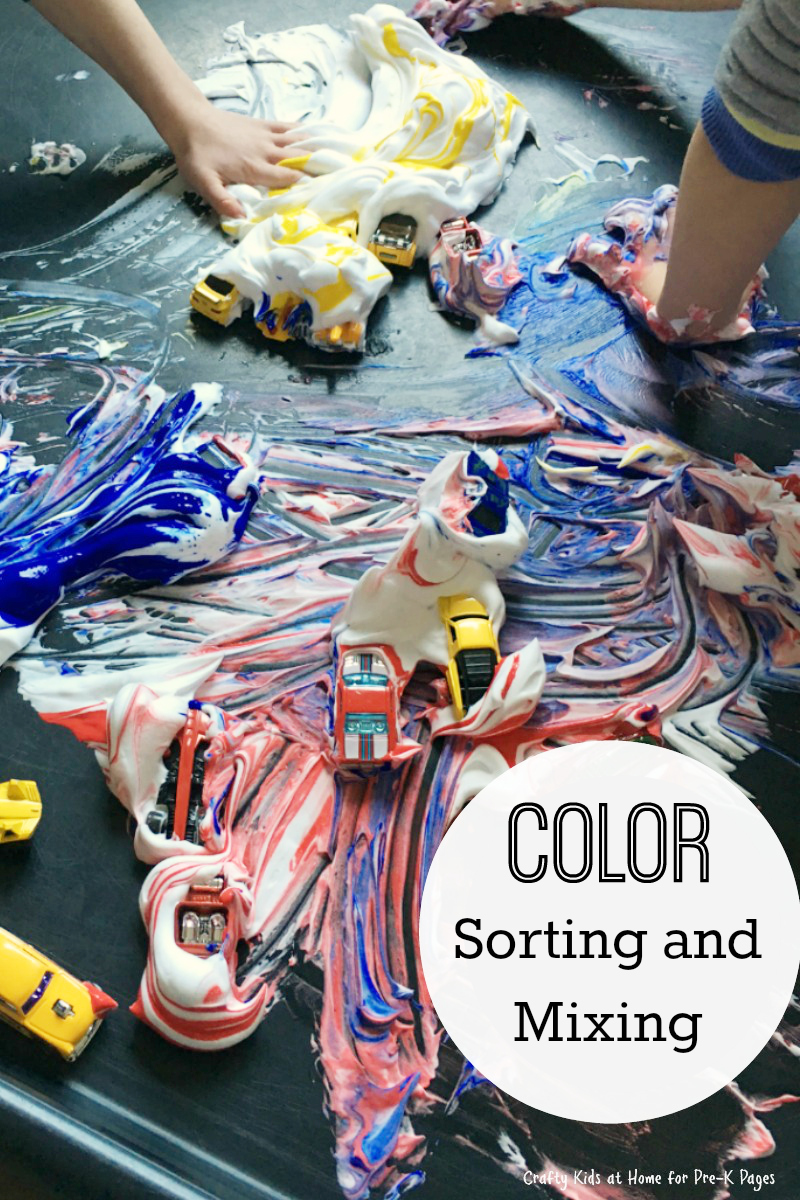 color sorting and mixing for preschool